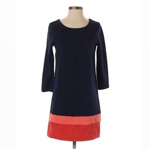 GAP navy blue, coral and red color-block dress